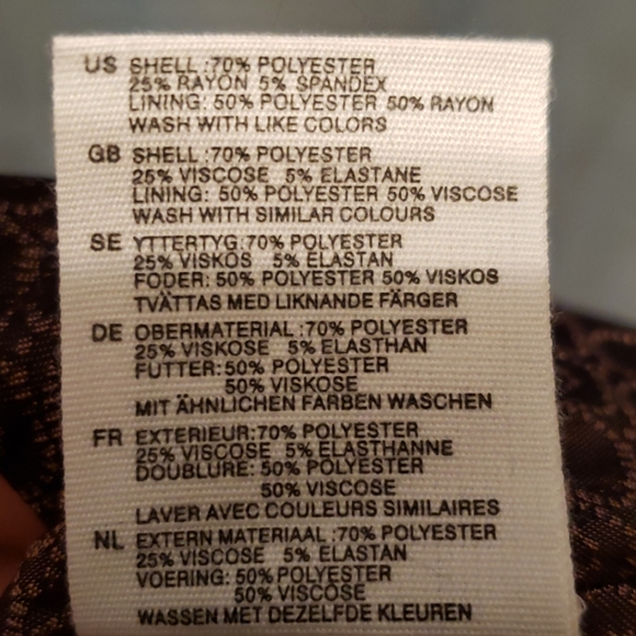 H&M BROWN 2-BUTTON POLY/RAYON BLAZER SZ 6 - Picture 8 of 8